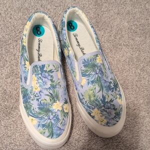 Tommy Bahama Kids Floral Slip-On Sneakers - Blue and Yellow